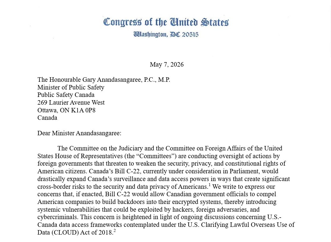 letter from washington
